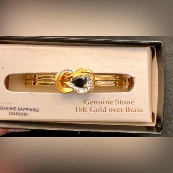 PAC Demure 18K Gold over Brass Sapphire and Diamond Infinity Bracelet New in Box - Picture 12 of 17